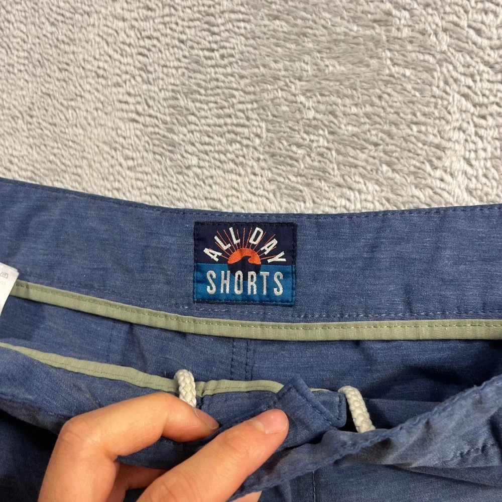 Faherty All Day Shorts Mens 32 Blue Heather Hybrid Stretch Board Shorts